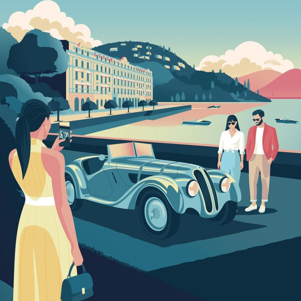 Chrome, champagne, lac de Côme